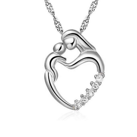 Jewelry - Sterling Silver mother child necklace Mother’s Day